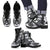 Nauru Leather Boots - Polynesian Tattoo Black Black - Polynesian Pride