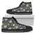 Hawaiian Shoes - Tropical Monstera Leaf Red High Top Shoes Womens High Top Black - Polynesian Pride