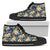 Hawaiian Shoes - Vintage Floral High Top Shoes Mens High Top Black - Polynesian Pride