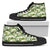 Hawaiian Shoes - Tropical Plumeria White High Top Shoes Mens High Top Black - Polynesian Pride