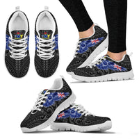 Cook Islands Sneakers - Cook Islands Coat Of Arms & Flag Wing - A8 Women's Sneakers - White Sole - Polynesian Pride