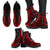 Tokelau Leather Boots - Polynesian Tattoo Red - Polynesian Pride