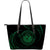 Hawaii Coat Of Arms Large Leather Tote - Green - Frida Style Black - Polynesian Pride