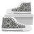 Polynesian Tribal High Top Shoe Black White Womens High Top White - Polynesian Pride