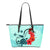 Turtle And Hibiscus Small Leather Tote Bag 01 White - Polynesian Pride