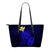 Hawaii Hibiscus Small Leather Tote Bag - Harold Turtle - Blue Blue - Polynesian Pride