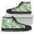 Hawaiian Shoes - Tropical Orange Orchids Strelitzia Monstera High Top Shoes Womens High Top Black - Polynesian Pride