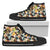 Hawaiian Shoes - Tropical Jungle Parrots And Flamingos Pattern High Top Shoes Mens High Top Black - Polynesian Pride