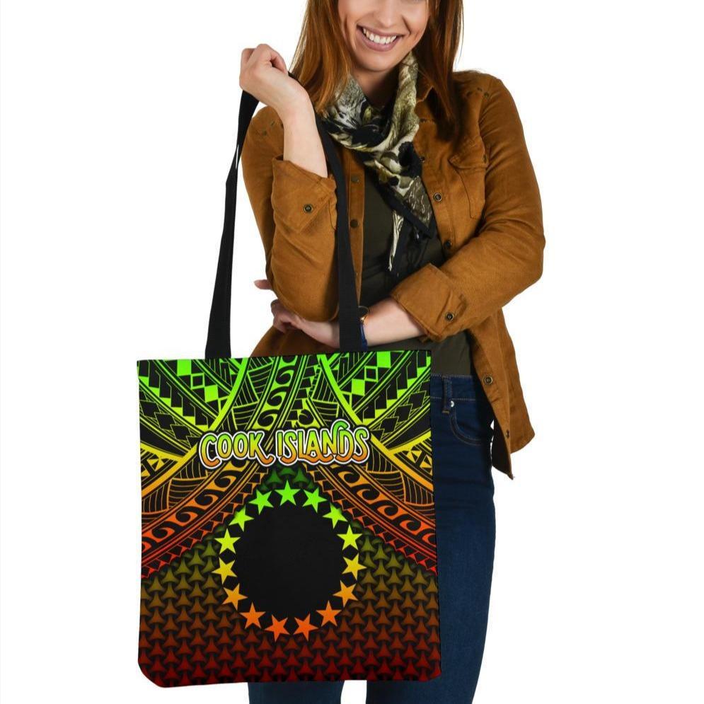 Polynesian Cook Islands Tote Bags - Reggae Vintage Polynesian Patterns Tote Bag One Size Reggae - Polynesian Pride