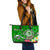 FSM Custom Personalised Large Leather Tote Bag - Turtle Plumeria (Green) Green - Polynesian Pride