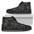 Hawaiian Shoes - Tropical Leaves And Flowers In The Night Style High Top Shoes Mens High Top Black - Polynesian Pride