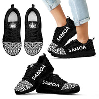 Samoa Sneakers - Samoa Coat Of Arms Polynesian Tattoo Black Style Kid's Sneakers - Black Sole - Polynesian Pride