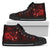 Polynesian Hawaii High Top Shoes - Humpback Whale with Hibiscus (Red) Unisex Black - Polynesian Pride