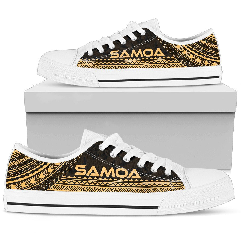 Samoa Low Top Shoes - Polynesian Gold Chief Version White - Polynesian Pride