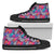 Hawaiian Shoes - Tropical Exotic Leaves And Flowers On Geometrical Ornament. High Top Shoes Mens High Top Black - Polynesian Pride