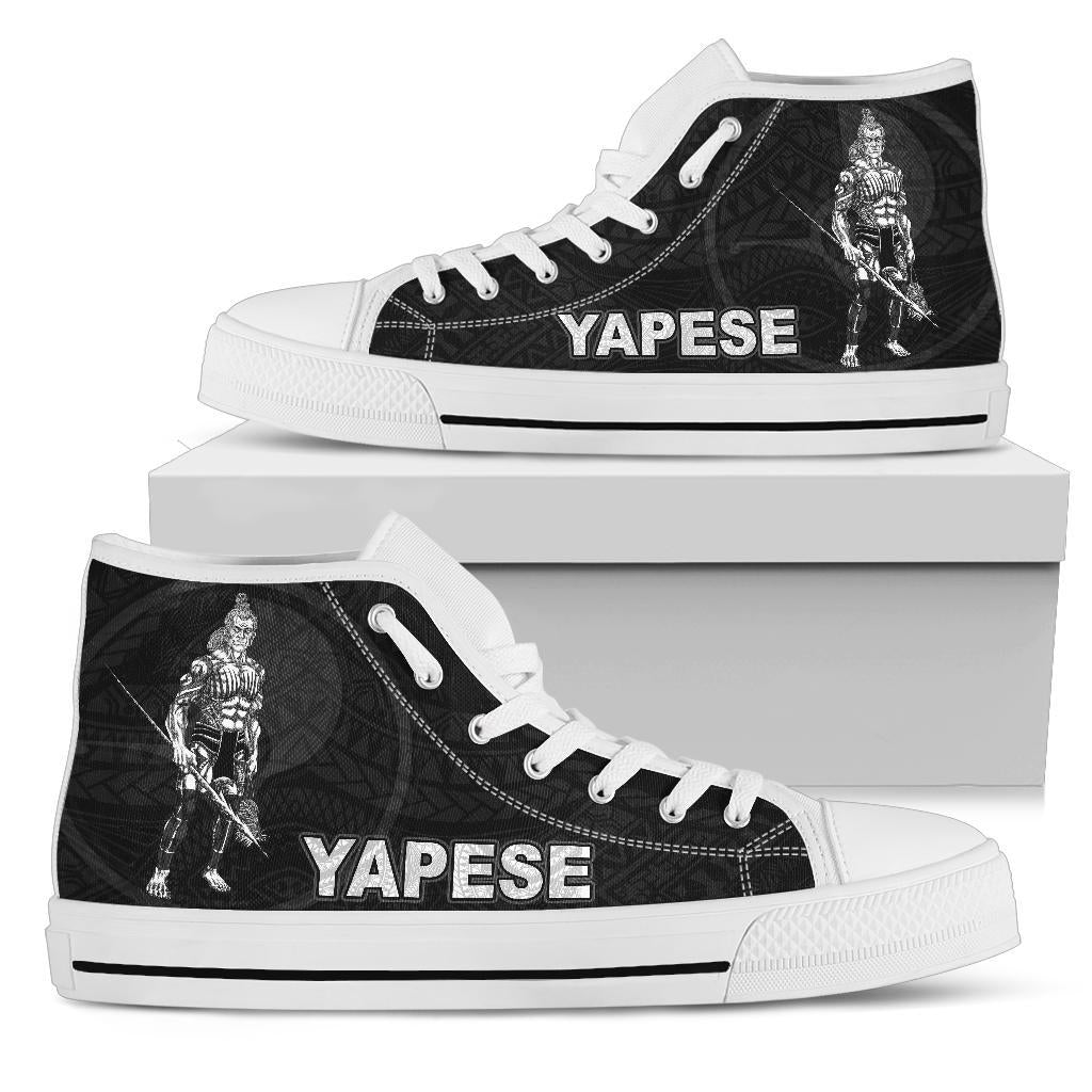 Yap Polynesian High Top Shoes - Micronesia Yapese Warrior Kid - White Sole - Polynesian Pride