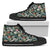 Hawaiian Shoes - Tropical Plumeria Pattern With Palm Leaves High Top Shoes Womens High Top Black - Polynesian Pride