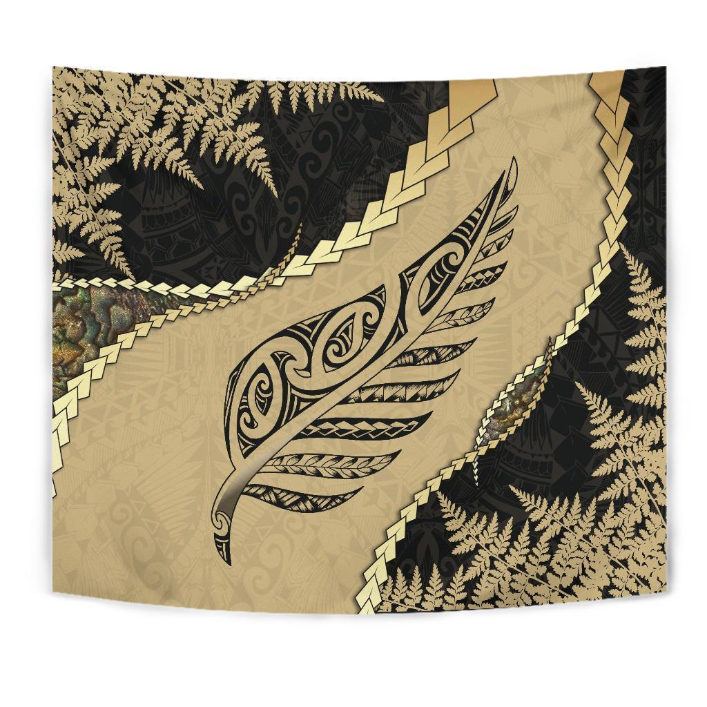 Paua Shell, Maori Silver Fern Tapestry - Polynesian Pride