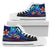 Wallis and Futuna High Top Shoes Blue - Vintage Tribal Mountain Unisex White - Polynesian Pride