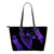 Hawaii Hibiscus Banzai Surfing Small Leather Tote Bag Purple Purple - Polynesian Pride