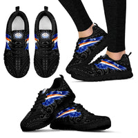 Marshall Islands Sneakers - Marshall Islands Seal & Flag Wing - A8 Women's Sneakers - Black Sole - Polynesian Pride