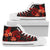 Tonga Polynesian High Top Shoes - Red Plumeria Unisex White - Polynesian Pride