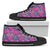 Hawaiian Shoes - Tropical Hibiscus Purple High Top Shoes Mens High Top Black - Polynesian Pride