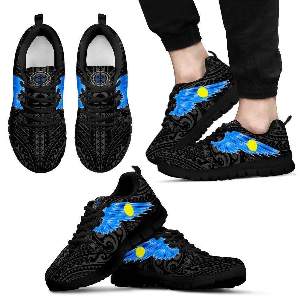 Palau Sneakers - Palau Seal & Flag Wing - A8 Men's Sneakers - Black Sole - Polynesian Pride