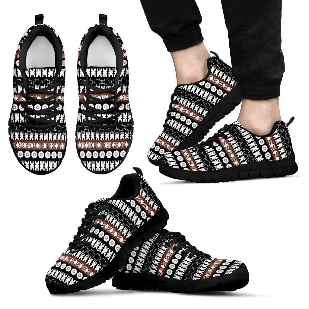 Fiji Tapa Sneakers - A0 Kid's Sneakers - Black Sole - Polynesian Pride
