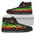 Cook Islands High Top Canvas Shoe - Reggae Tentacle Turtle Unisex Black - Polynesian Pride