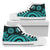 Cook Islands High Top Canvas Shoes - Turquoise Tentacle Turtle Unisex White - Polynesian Pride