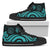 Palau High Top Canvas Shoes - Turquoise Tentacle Turtle Unisex Black - Polynesian Pride