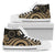 Cook Islands High Top Canvas Shoe - Gold Tentacle Turtle Unisex White - Polynesian Pride