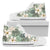 Hawaii Green Hibiscus High Top Shoe Mens High Top White - Polynesian Pride