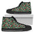 Hawaiian Shoes - Tropical Monstera Leaf Green Mix High Top Shoes Womens High Top Black - Polynesian Pride