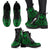 Kanaka Maoli Leather Boots - Tribal Green - Polynesian Pride