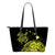 Hawaii Map Plumeria Polynesian Yellow Turtle Small Leather Tote Yellow - Polynesian Pride