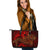 Guam Polynesian Leather Tote Bag - Red Shark Polynesian Tattoo Red - Polynesian Pride