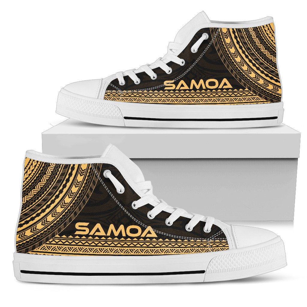 Samoa High Top Shoes - Polynesian Gold Chief Version Kid's High Top Shoe - White Sole - Polynesian Pride