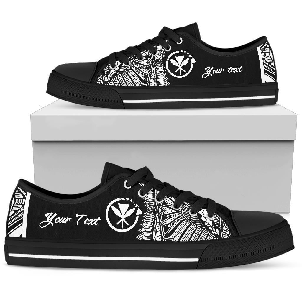 Hawaii Polynesian Custom Personalised Low Top Shoe - Hawaii Pride White Version - Polynesian Pride