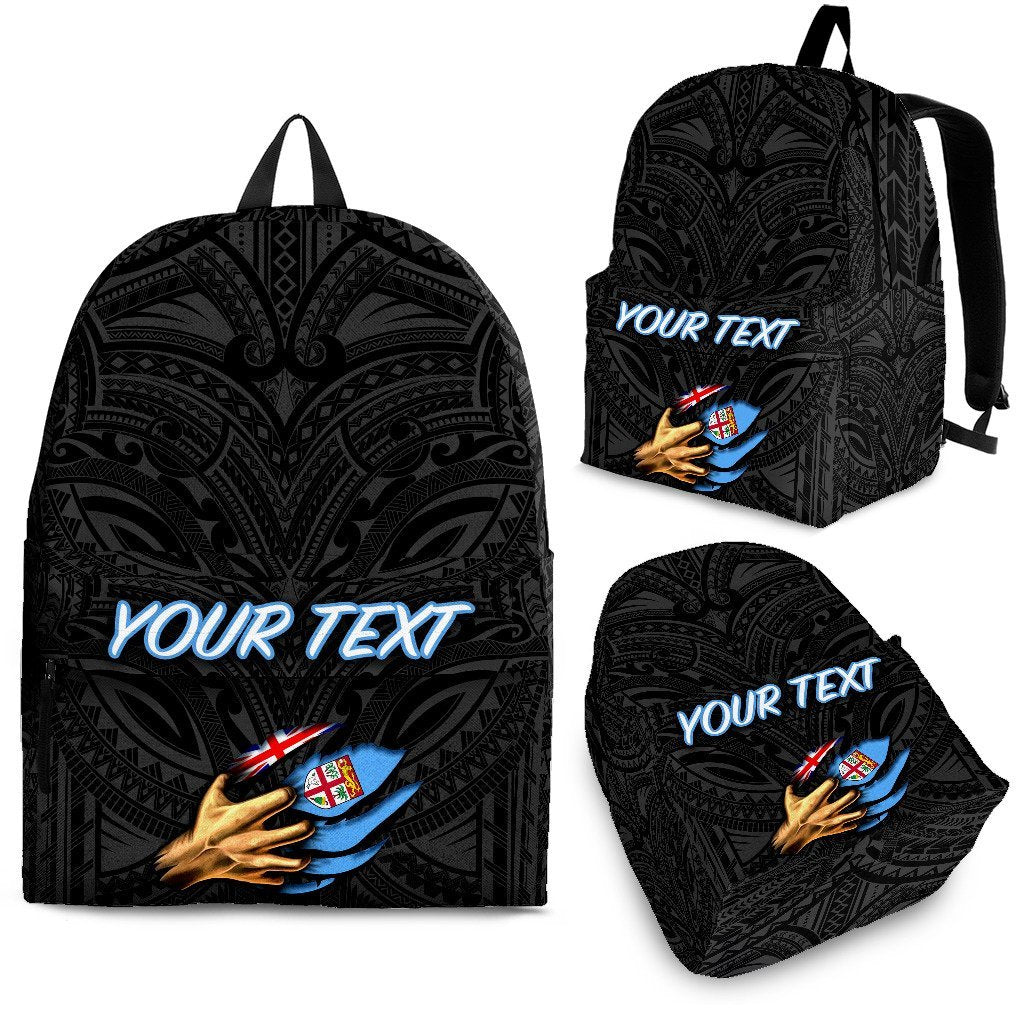 Fiji Personalised Backpack - Fiji In Me (Black) Black - Polynesian Pride