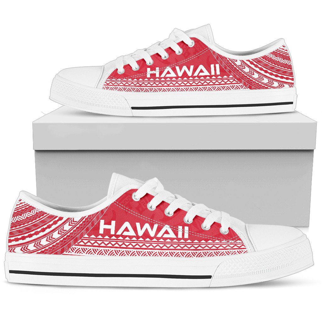 Hawaii Low Top Shoes - Polynesian Flag Chief Version White - Polynesian Pride