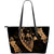 Hawaii Hibiscus Banzai Surfing Large Leather Tote Gold Gold - Polynesian Pride