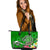 Tahiti Large Leather Tote Bag - Turtle Plumeria (Green) Green - Polynesian Pride