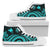 Papua New Guinea High Top Canvas Shoes - Turquoise Tentacle Turtle Unisex White - Polynesian Pride