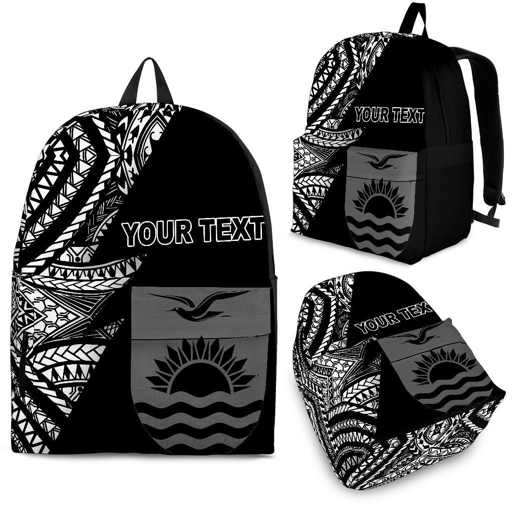 Kiribati Custom Personalised Backpack Flash Black Black - Polynesian Pride