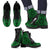 Northern Mariana Islands Leather Boots - Tribal Green Green - Polynesian Pride