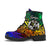 Tonga Leathet Boots - Rainbow Polynesian Pattern - Polynesian Pride