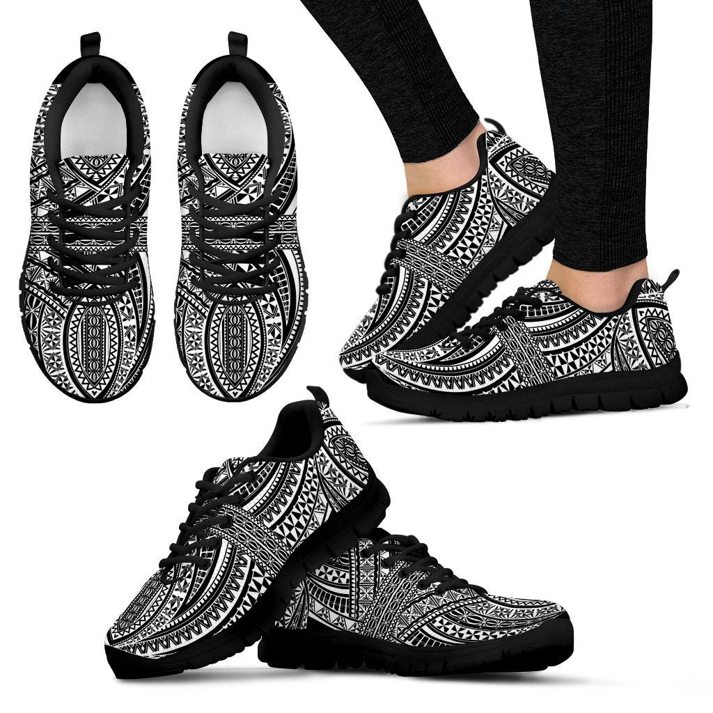 Polynesian Sneakers White Women's Sneakers - Black - 3 Black - Polynesian Pride