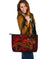 Samoa Leather Tote Bag - Red Shark Polynesian Tattoo Red - Polynesian Pride